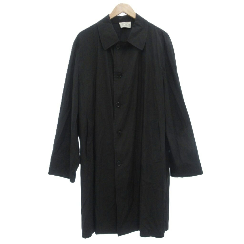 【中古】未使用品 ヴェスティメンタ VESTIMENTA BARNEYS NEW YORK 別注 タグ付き ステンカラーコート 黒 ブラック ロング丈 長袖 無地 /ML ■ECG001 メンズ 【ベクトル 古着】 260312