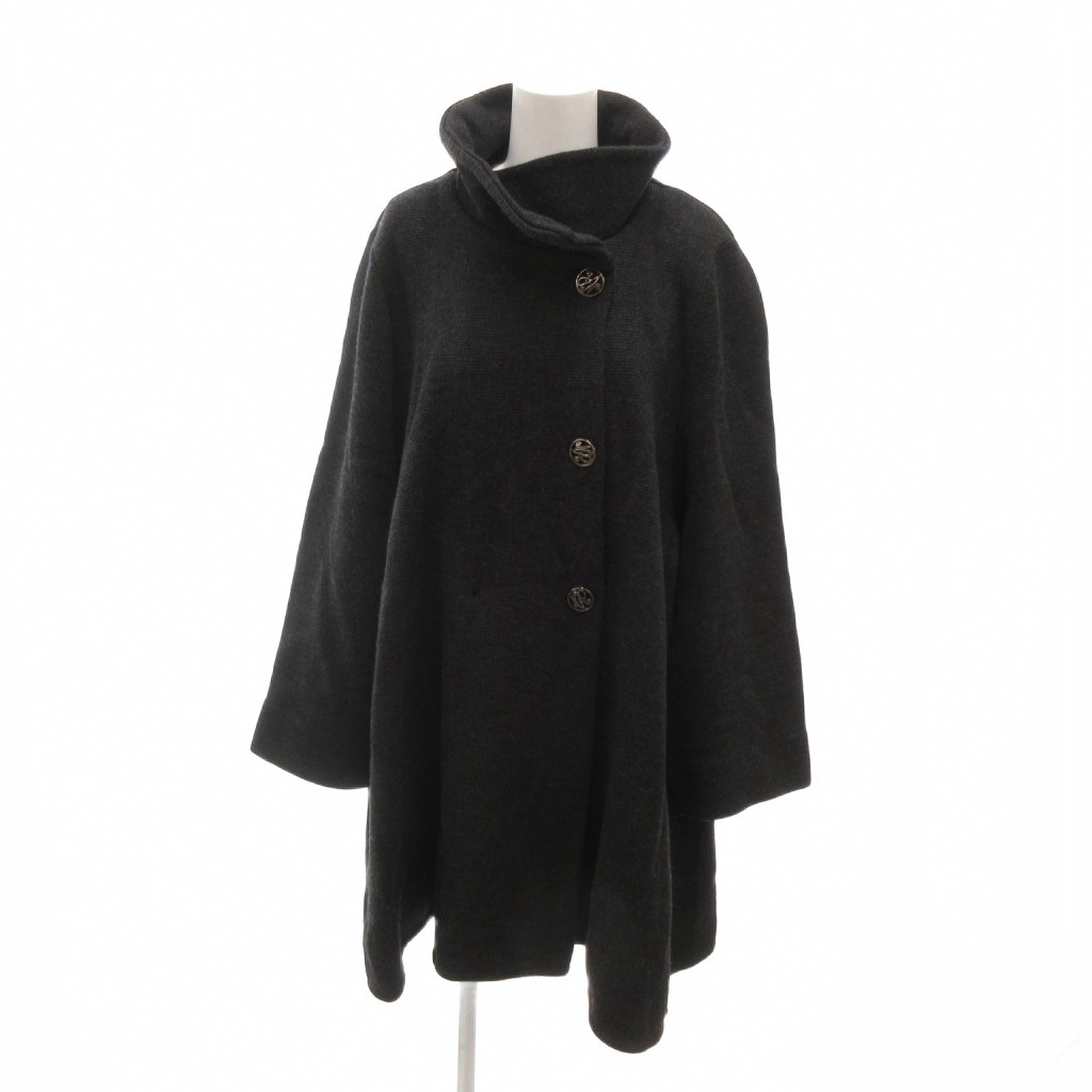 【中古】ニナリッチ NINA RICCI コート ウール スタンドカラー ミドル丈 3 ダークグレー /YJ ■ECG003 レディース 【ベクトル 古着】 260323