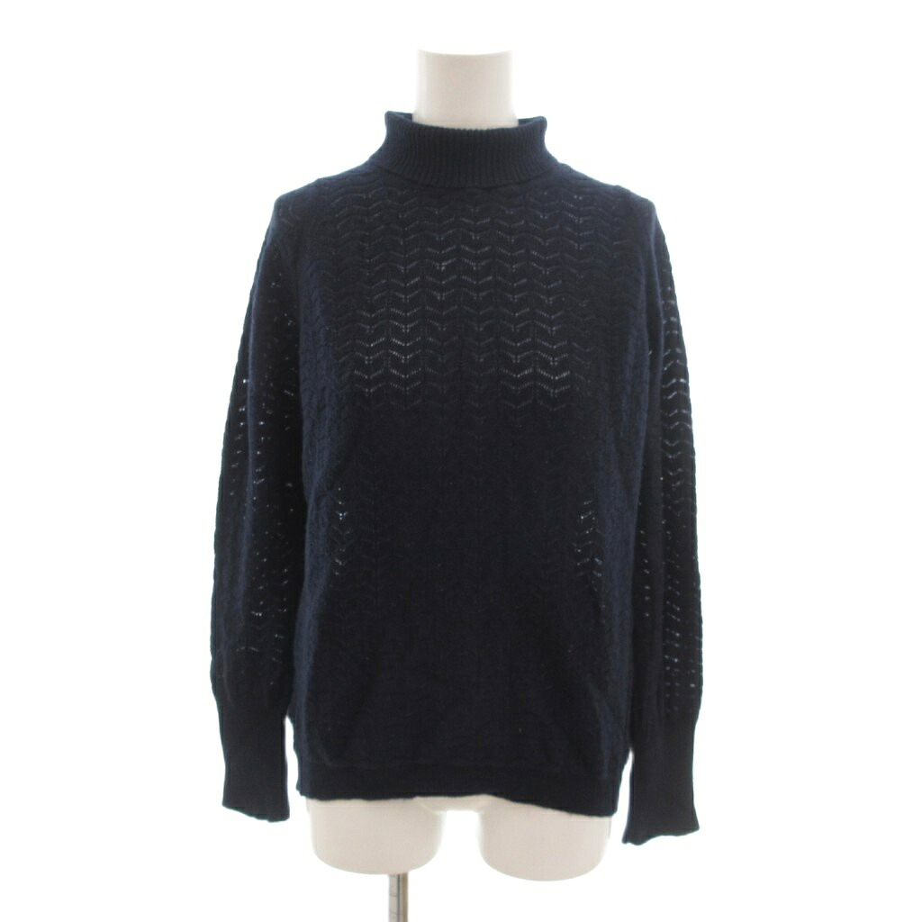 【中古】マーロ malo 美品 セーター ニット ハイネック カシミヤ混 M 紺 ネイビー /SJ ■ECG003 レディース 【ベクトル 古着】 260317