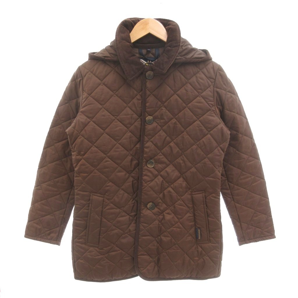 【中古】ラベンハム LAVENHAM 美品 キルティングコート ステンカラー フード ミドル ハーフ丈 34 茶色 ブラウン /SJ ■ECG003 レディース 【ベクトル 古着】 260317 7,029円