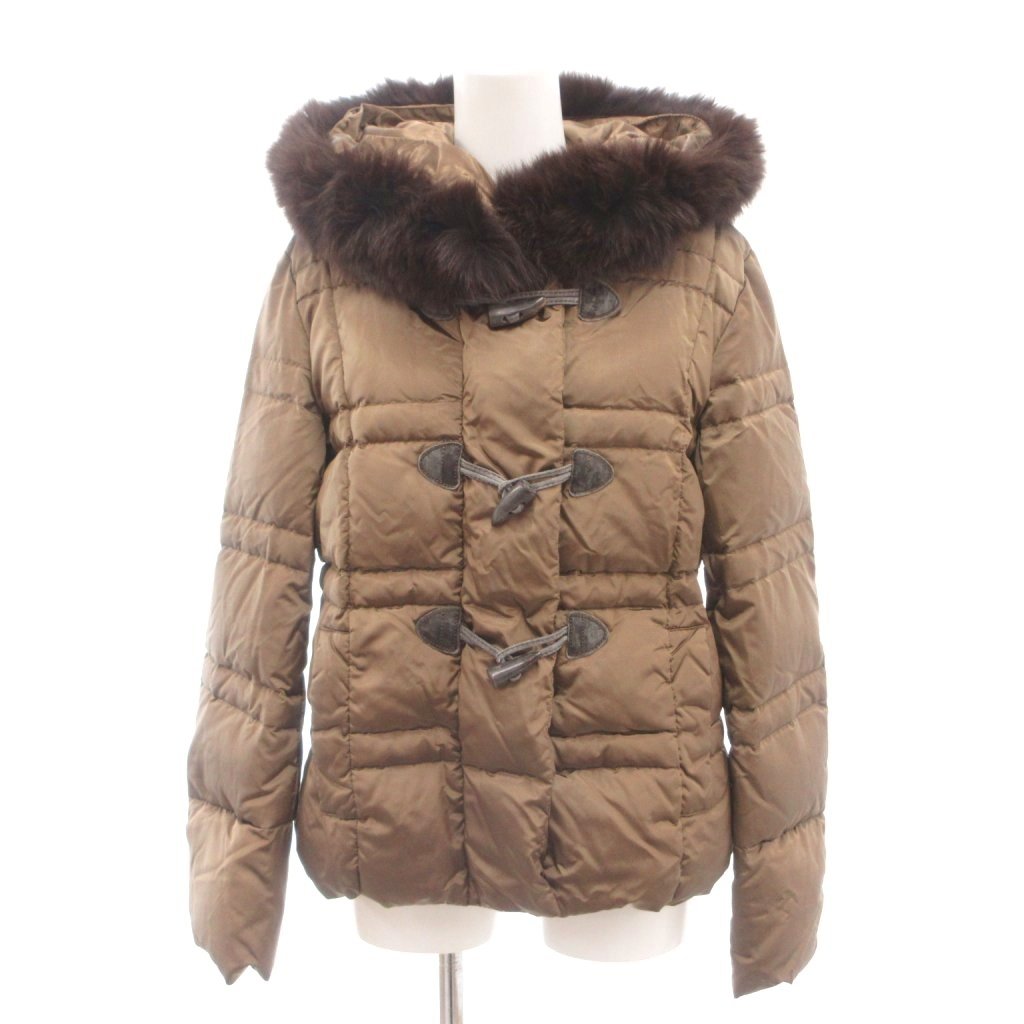 【中古】マックスマーラ ウィークエンドライン MAX MARA WEEKEND LINE 中綿ジャケット 38 茶色 ブラウン フード付き トグルボタン キルティング /SJ ■ECG003 レディース 【ベクトル 古着】 260324