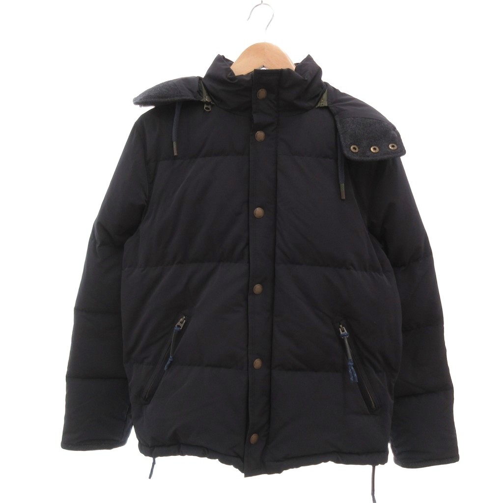 【中古】ブルックスブラザーズ BROOKS BROTHERS ダウンジャケット メルトン切替 フード付き S 紺 ネイビー /YJ ■ECG003 メンズ 【ベクトル 古着】 260323