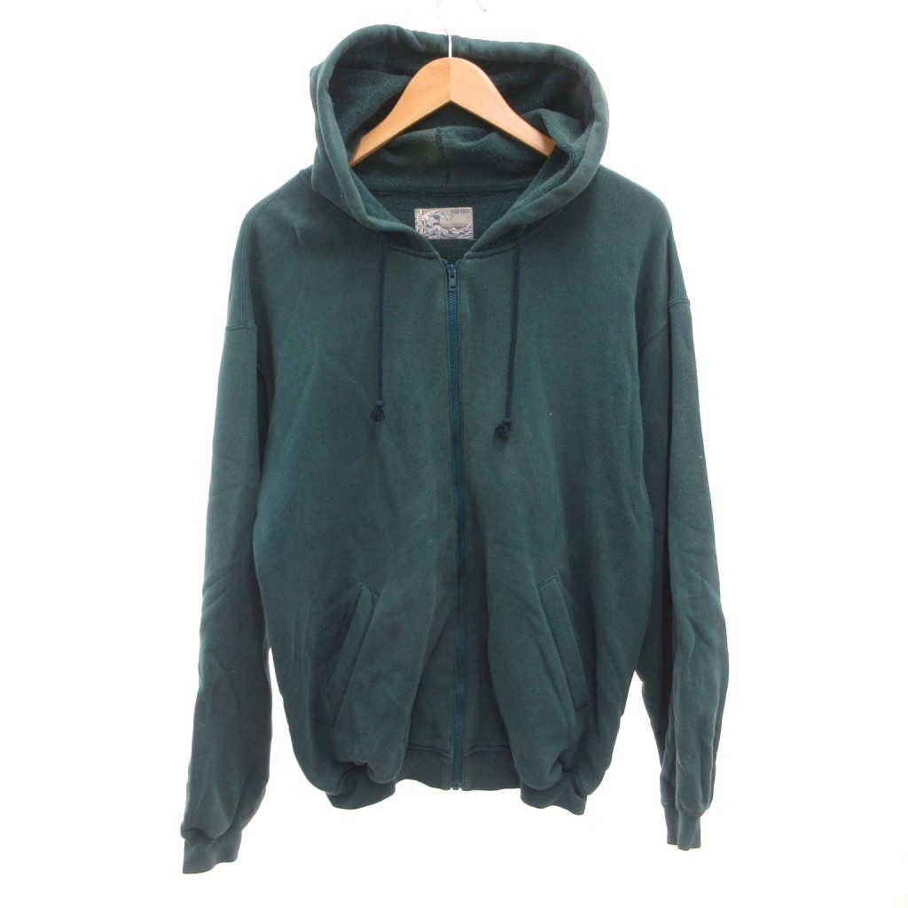 【中古】ケンゾー KENZO JEANS ヴィンテージ ジップアップパーカー ジャケット プリント F 緑 グリーン /JS ■ECG003 メンズ 【ベクトル 古着】 260323