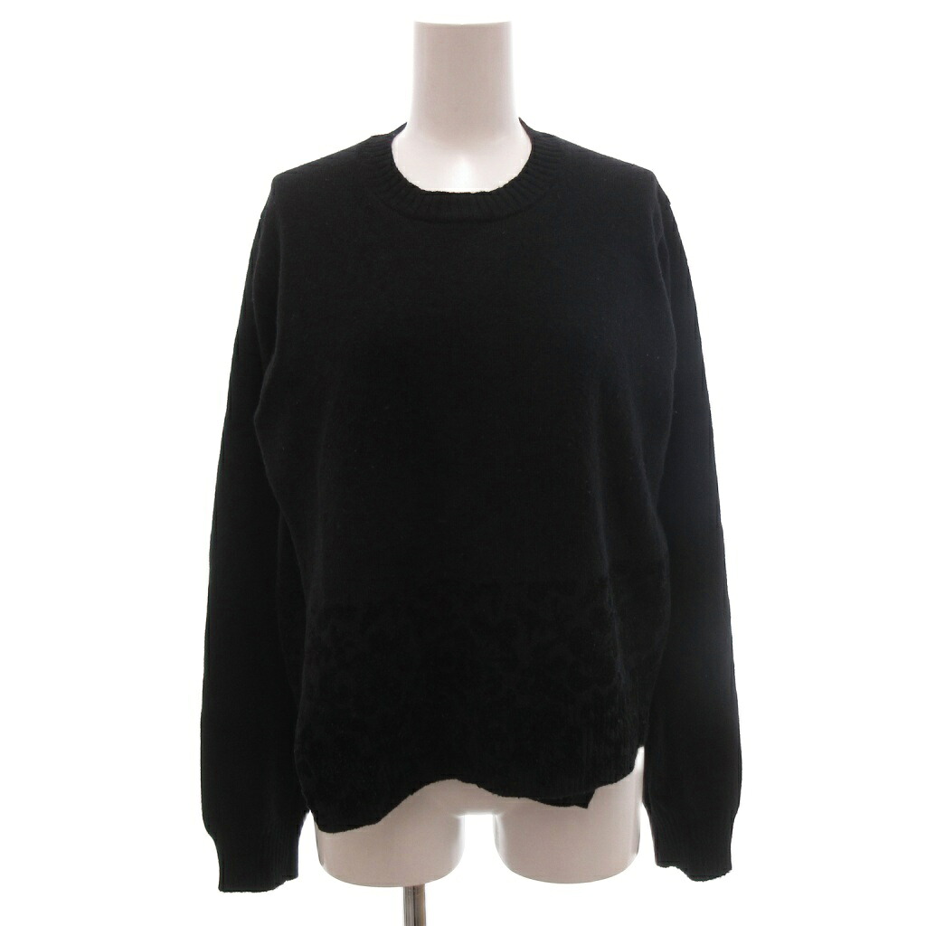 【中古】トリココムデギャルソン tricot COMME des GARCONS 99年 アーカイブ 編み物 ティーシャツ 労働者の一団のど首 フロッキープリント さあ美目論む 黒 黒いこと /KB ■ECF005 レディース 【ベクター 古着】 260515