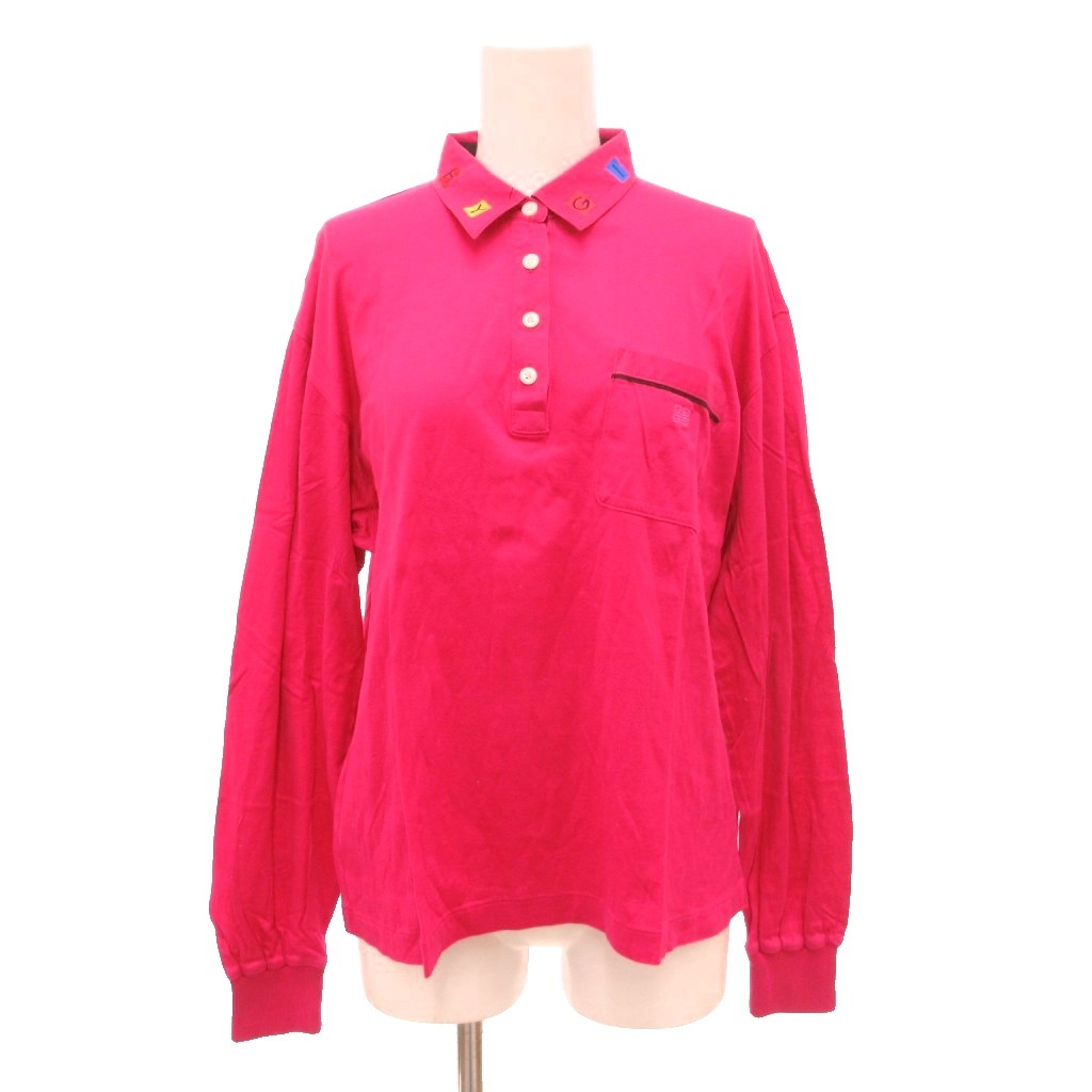 【中古】ジバンシィ GIVENCHY スポーツシャツ 長袖 ロゴタイプ刺しゅう L サクラ色 /JS ■ECG005 レディース 【ベクター 古着】 260525