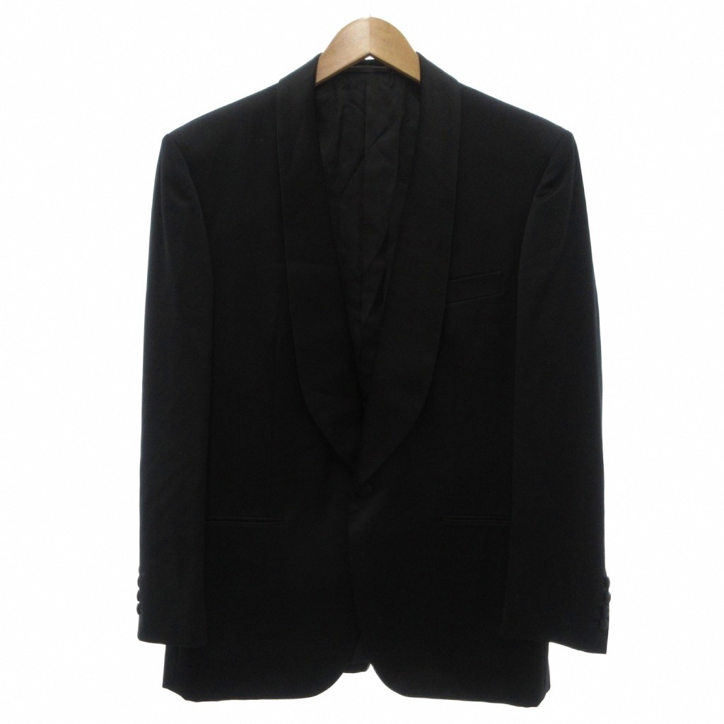 【中古】イヴサンローラン YVES SAINT LAURENT diffusion hommes 美品 ヴィンテージ ブラックタイ上衣 地絹 A5 肩かけ色つや うつり変わり 開き見せ 総裏地 黒 黒いこと /KB ■ECG005 メンズ 【ベクター 古着】 260529