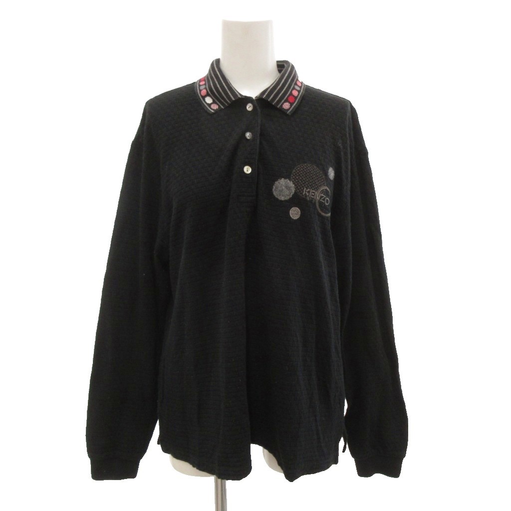 【中古】ケンゾー KENZO GOLF ポロシャツ 長袖 メッシュクロス 2 黒 ブラック /JS ■ECG007 レディース 【ベクトル 古着】 260711|ブランド古着の買取販売ベクトル