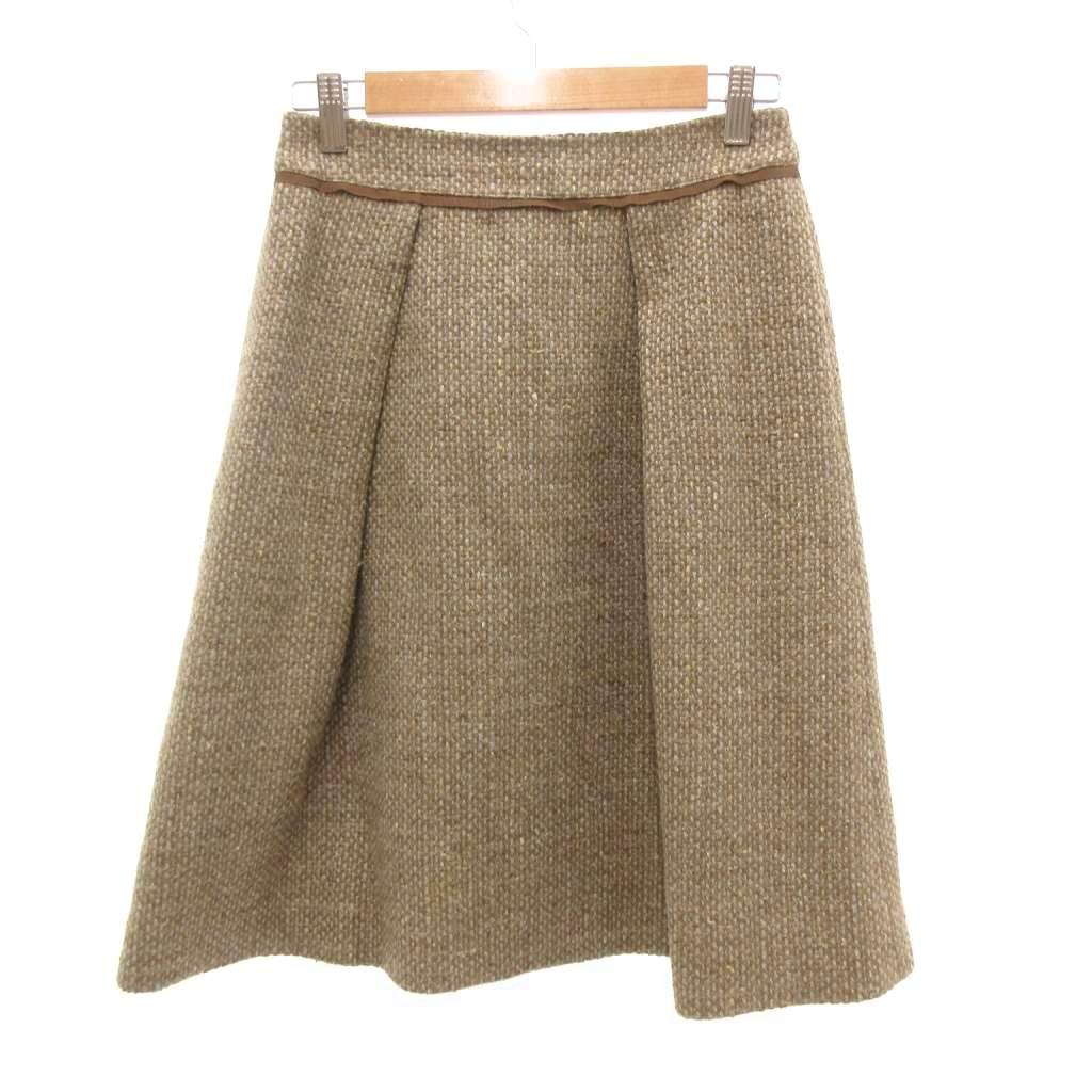 【中古】フォクシー FOXEY ツイードスカート 絹 シルク ウール カシミヤ混 ひざ丈 40 茶 ブラウン /JS ■ECG007 レディース 【ベクトル 古着】 260711|ブランド古着の買取販売ベクトル