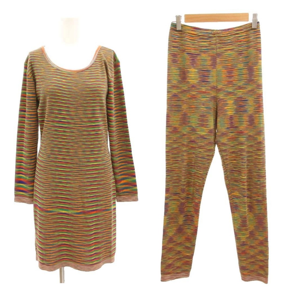 【中古】ミッソーニ MISSONI 美品 セットアップ ニット チュニック パンツ ラウンドネック 11 マルチカラー /JS ■ECF007 レディース 【ベクトル 古着】 260716|ブランド古着の買取販売ベクトル