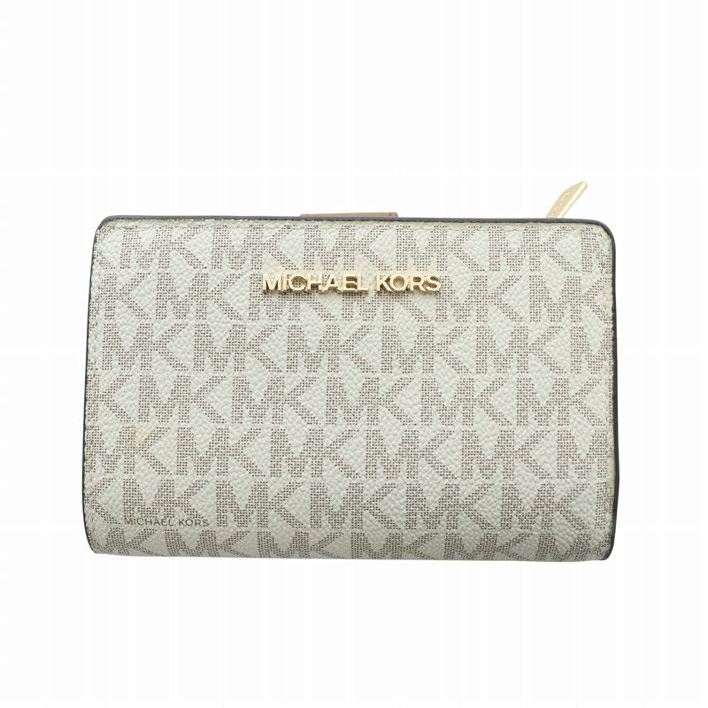 美品✨　マイケルコース　折り財布　ブルー　サフィアーノレザー　金具ロゴ マイケルコース MICHAEL KORS 財布 （ブルー系） -waja bazar