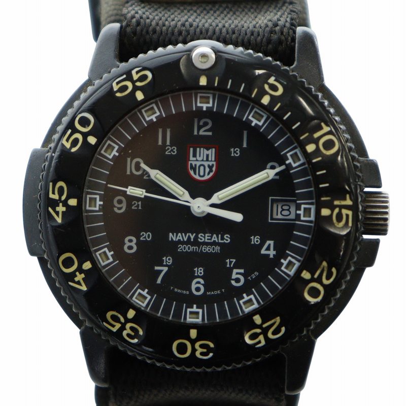 LUMINOX NAVY SEALS ダイバーズ 時計 クォーツ 3H mbm Luminox 3H MBM medium/small navy seal diver watch black with