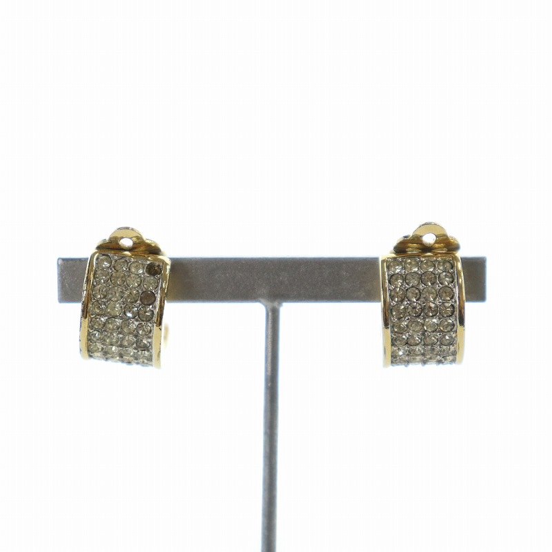 新品未使用GIVENCHY ゴールドネックレスとゴールドイヤリング　白石付き GE5647】GIVENCHY logo square earrings/ジバンシィ/イヤリング