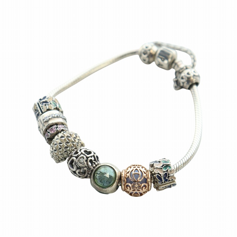 PANDORA パンドラ SV925ラインストーン ブレスレット バングル PANDORA パンドラ SV925ラインストーン ブレスレット バングル