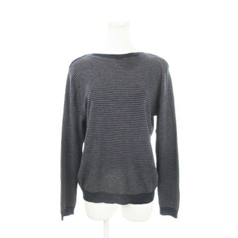 美品　ルトロワ　Letroyes ボーダー　黒 アイボリー　サイズ4 SERGE ボーダー バスクニット Latte x Marine／Letroyes
