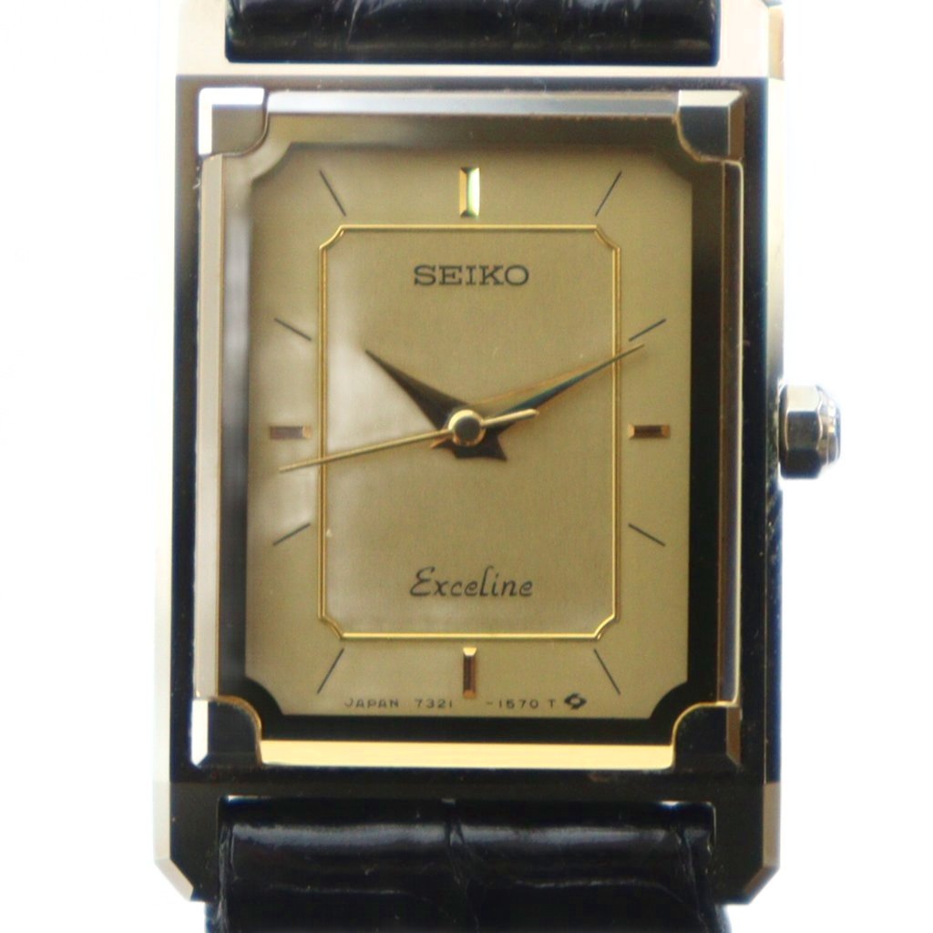SEIKO セイコー EXCELINE エクセリーヌ ゴールド ブラック シェル 新品・未使用品】セイコーSEIKO エクセリーヌ レディース 黒革