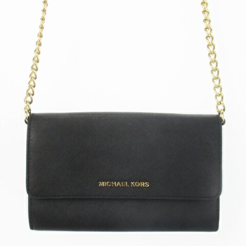マイケルコース チェーン ショルダーバッグ 長財布 財布　黒 MICHAEL KORS - マイケルコース ウォレットバッグ 長財布 二
