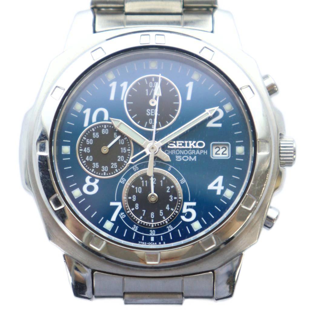 SEIKO セイコー クロノグラフ 7T92-0CF0 クォーツ 腕時計 楽天市場】【ウォッチ】SEIKO セイコー クロノグラフ デイト