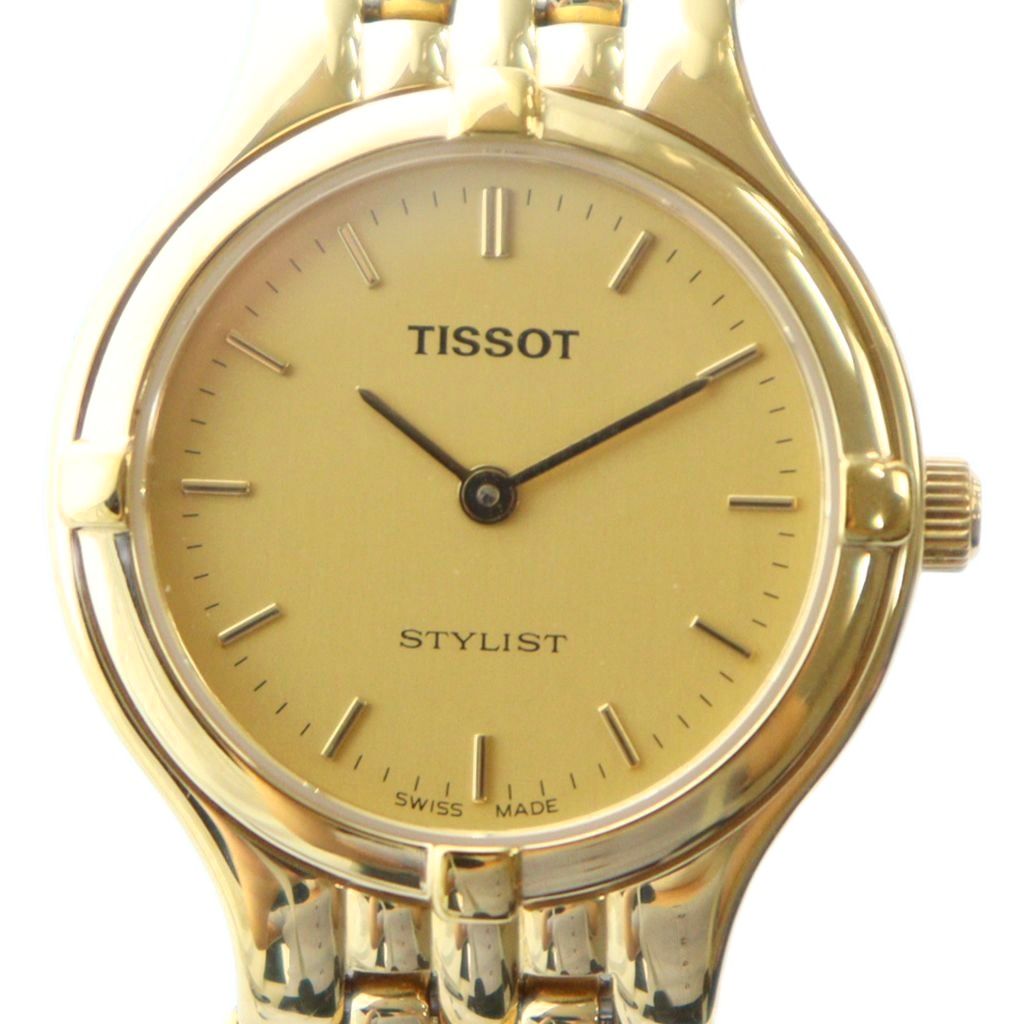 【新品電池】TISSOT ラウンド ゴールド文字盤 レザー クォーツ 楽天市場】ゴールド（ブランドティソ）（メンズ腕時計｜腕時計