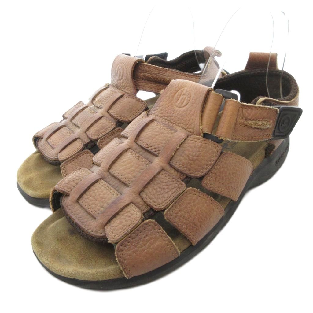 【中古】涼風爽快 サンダル レザー M 約26cm 茶 ブラウン /JS メンズ 【ベクトル 古着】 251016画像