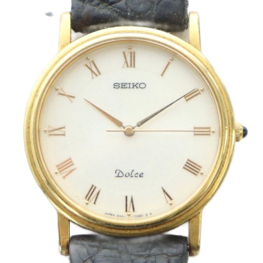 楽天市場】SEIKO【セイコー】8N40-5040 ドルチェ ゴールド文字盤 2針