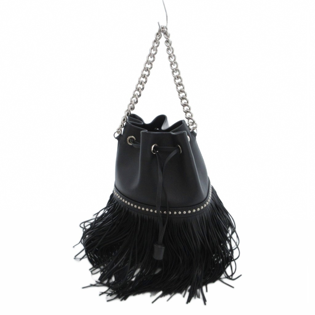 【中古】ジェイ&エムデヴィッドソン J&M Davidson 美品 FRINGE CARNIVAL MINI ハンドバッグ ショルダー 2WAY スタッズ フリンジ レザー 革 黒 ブラック /UO レディース 【ベクトル 古着】 250906 24,747円