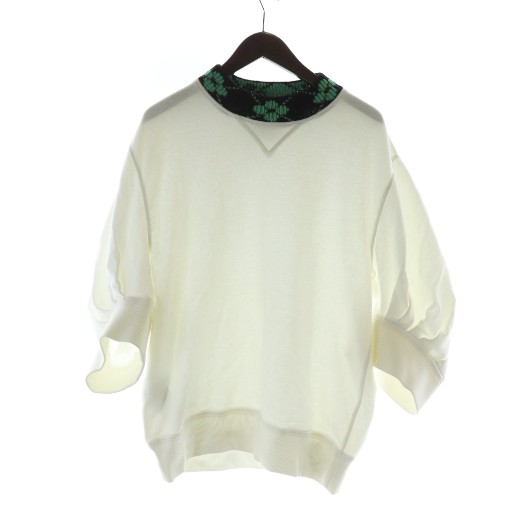 【中古】プラダ PRADA 汗水 調教師 七分袖 ロゴタイプ 編み物うつり変わり 裏毛 XS 白 白いこと ■GY99 /MQ メンズ 【ベクター 古着】 250915