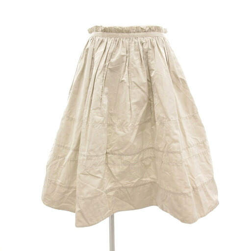 【中古】ジルサンダー JIL SANDER 美品 ギャザースコート ひざ丈 地絹混 32 象牙色 /UO ■GY19 レディース 【ベクター 古着】 250924
