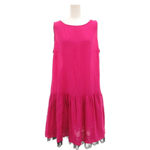 【中古】未使用品 レッド ヴァレンティノ RED VALENTINO タグ付き ノースリーブワンピース ロング 絹 シルク 48 ピンク レース リボン /GV ■GY19 レディース 【ベクトル 古着】 250925 22,557円
