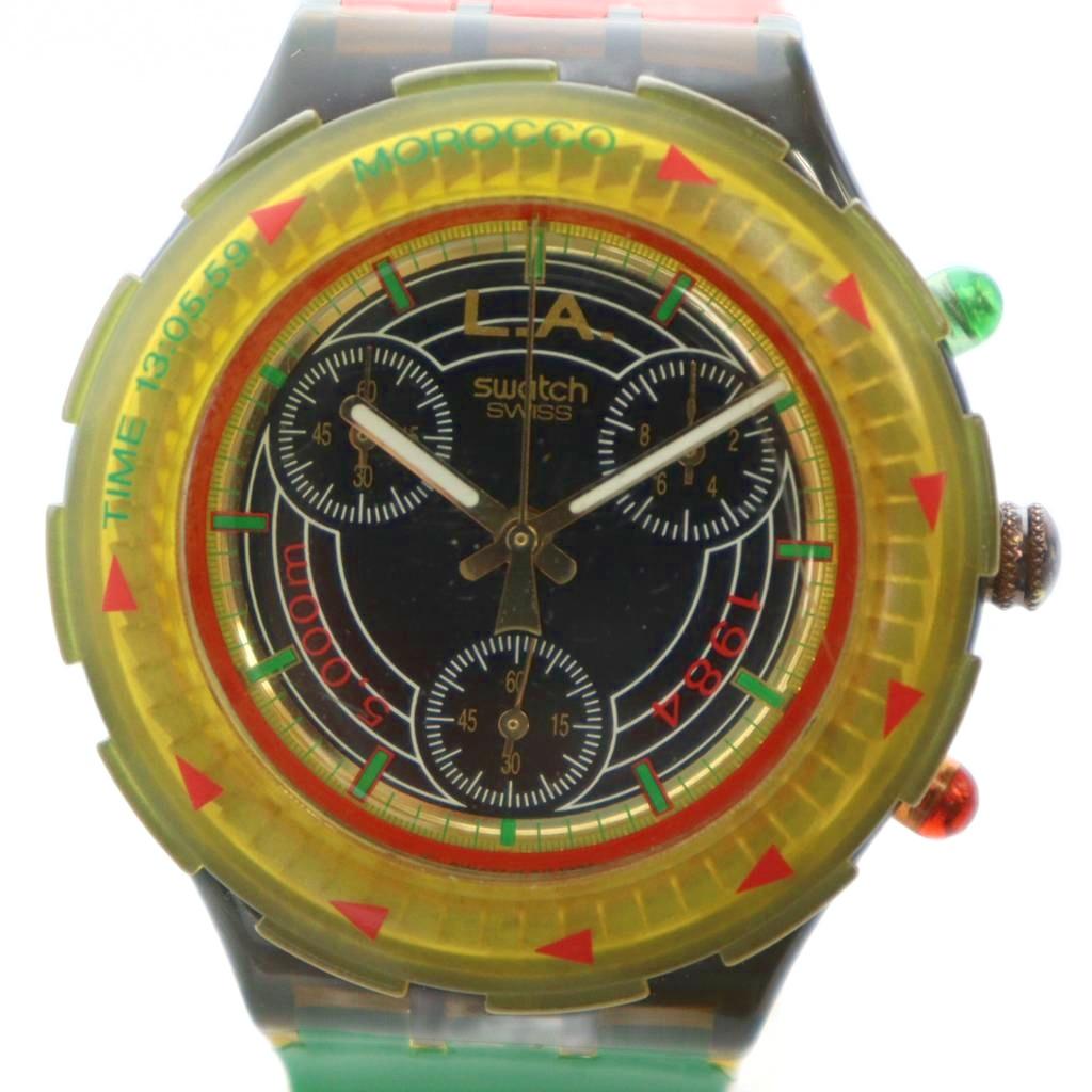【中古】スウォッチ SWATCH 腕時計 ウォッチ クォーツ ラウンド クロノグラフ ロゴ マルチカラー ■GY18 /MQ メンズ 【ベクトル 古着】 251025