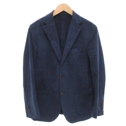 【中古】ラルディーニ LARDINI テーラードジャケット ブレザー 50 紺 ネイビー フェイクレザー /FF ■GY19 メンズ 【ベクトル 古着】 251020