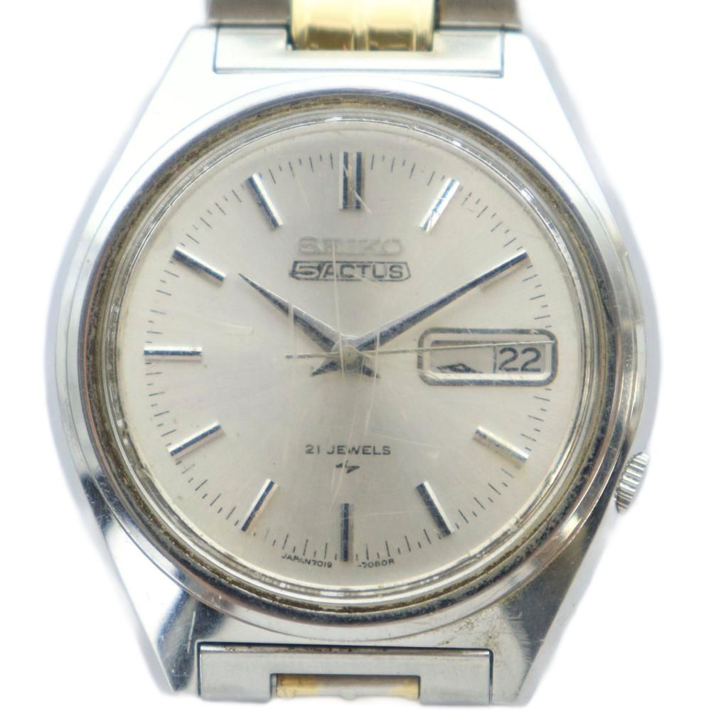 稼働 SEIKO 5ACTUS メンズ腕時計 自動巻き シルバー デイデイト 稼働 SEIKO 5ACTUS メンズ腕時計 自動巻き シルバー デイデイト