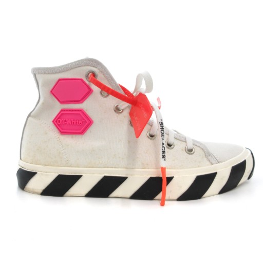 【中古】オフホワイト OFF WHITE VULCANIZED MID TOP Black White ハイカット スニーカー シューズ キャンバス 42 白 ホワイト /JS ■GY18 メンズ 【ベクトル 古着】 251105