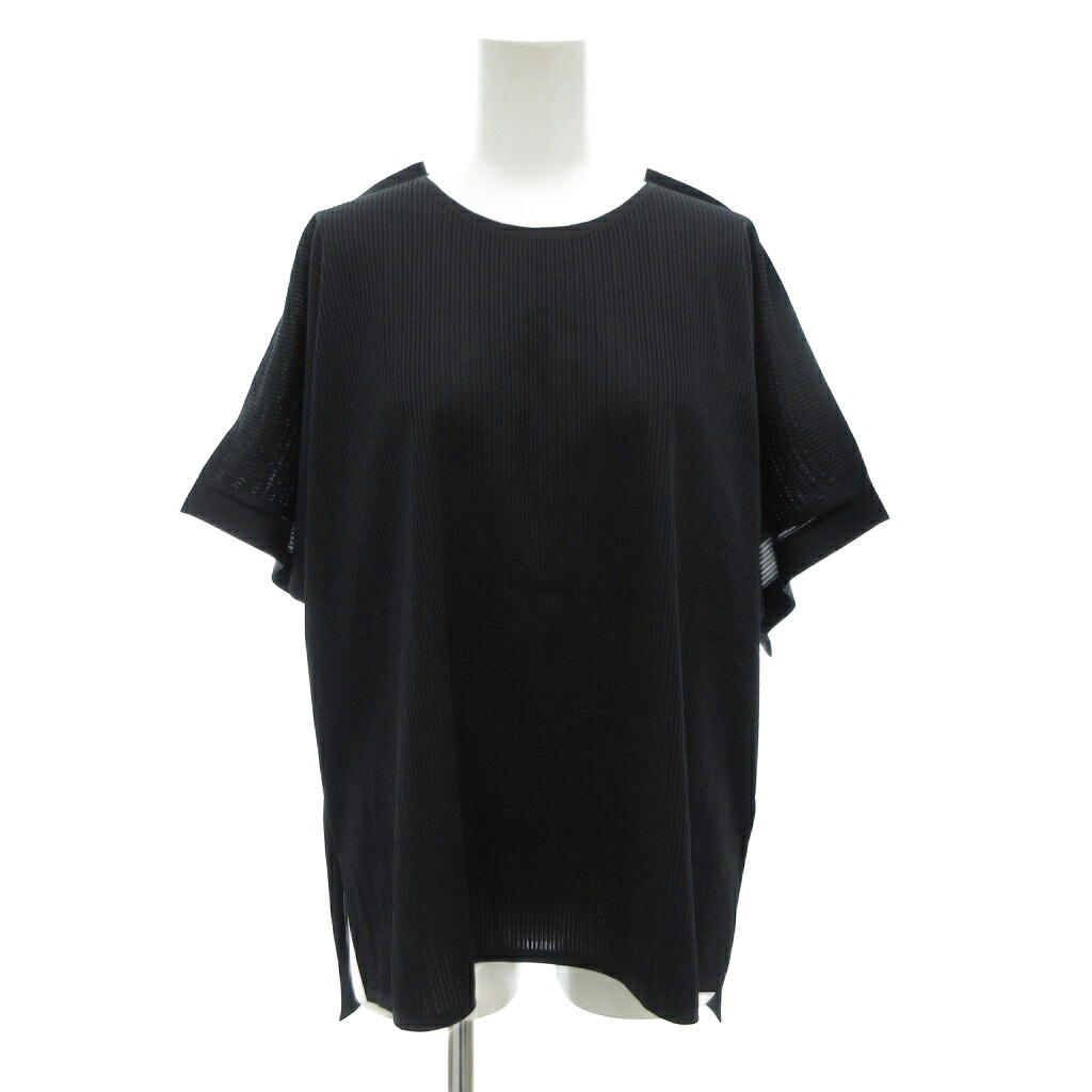 【中古】プリーツプリーズ PLEATS PLEASE イッセイミヤケ 美品 カットソー クルーネック プリーツ 半袖 黒 ブラック /AE ■GY17 レディース 【ベクトル 古着】 251018