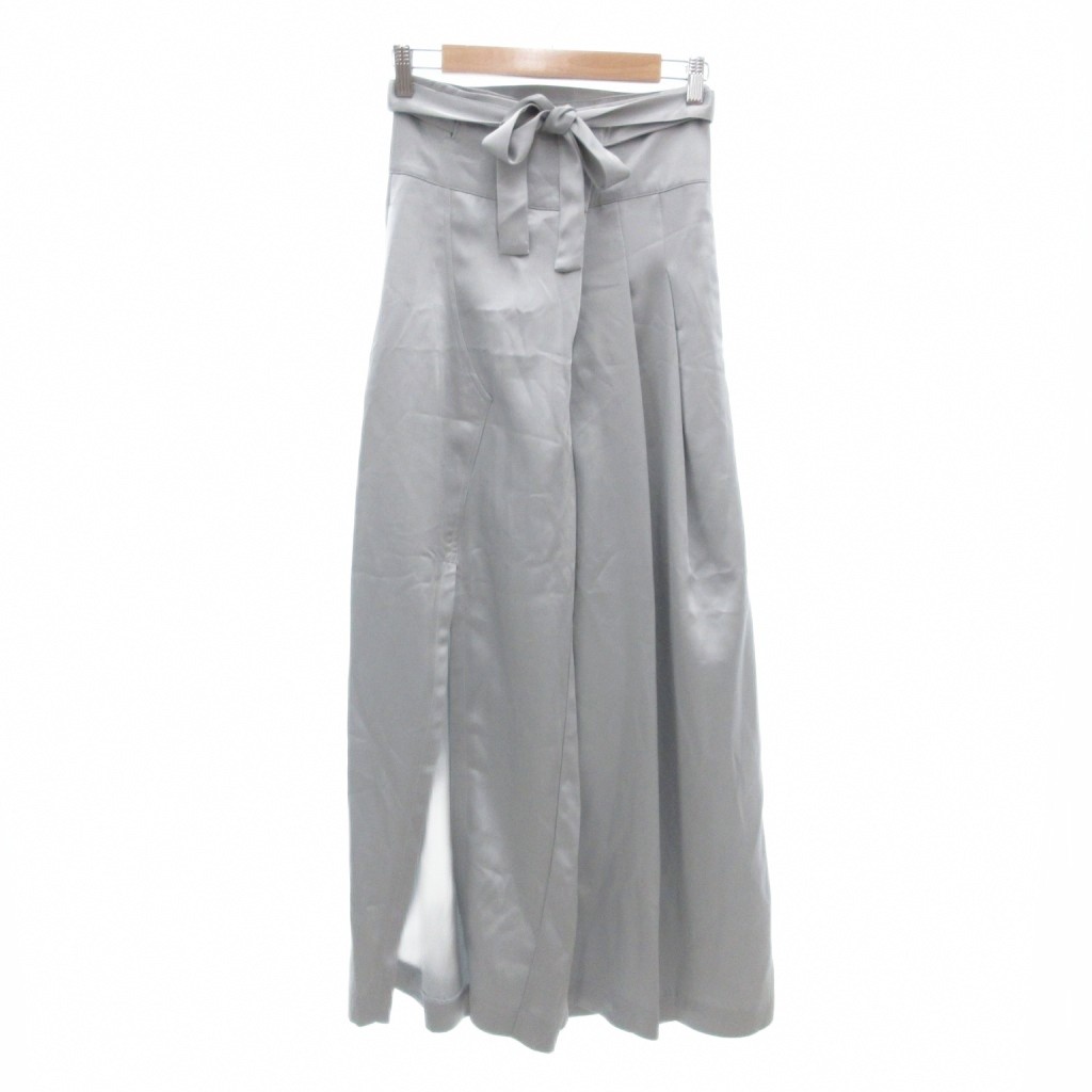 【中古】未使用品 ラインヴァンド LEINWANDE タグ付き タックワイドサテンパンツ スラックス F ワイド ラップ グレー /AE ■GY30 レディース 【ベクトル 古着】 251111 8,393円