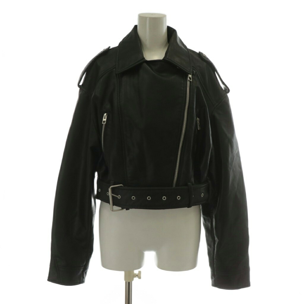 楽天市場】ZARA ザラ フェイクムートン ライダースジャケット M