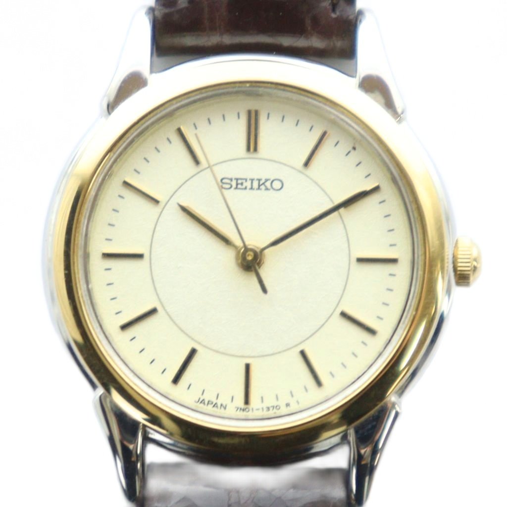 【稼働品】セイコー クォーツ 4P 石付き 腕時計 1E20-6190 新品電池 楽天市場】電池交換済 SEIKO セイコー オーバル ビジュー 1E20-6190 白