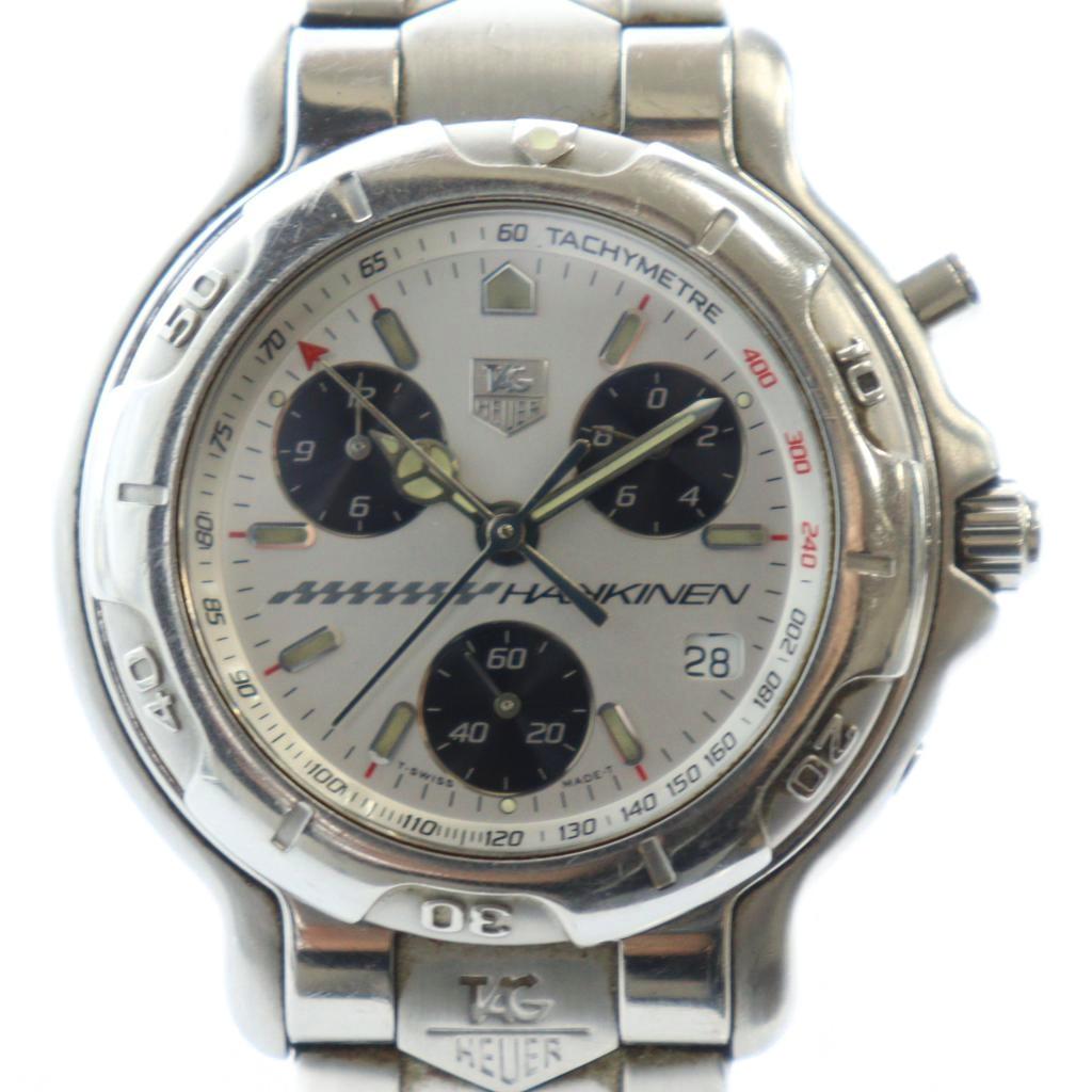 【中古】タグホイヤー TAG HEUER 6000シリーズ CH1118 ミカハッキネン限定 腕時計 ウォッチ クォーツ クロノグラフ カレンダー付き デイト シルバーカラー 銀色 ■GY18 /MQ メンズ 【ベクトル 古着】 251209