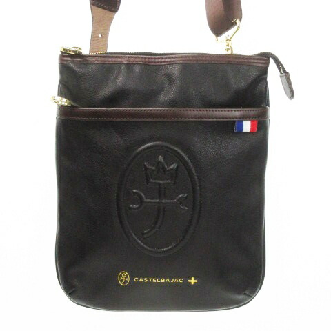 【中古】カステルバジャック CASTELBAJAC ルポ ショルダーバッグ クロスボディ レザー ロゴ 黒 ブラック /MN23 ■GY18 メンズ 【ベクトル 古着】 251113