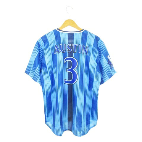 【中古】未使用品 ハイクオリティーレプリカユニフォーム 横浜DeNaベイスターズ HOME No.3 オースティン 半袖シャツ ロゴ 野球 観戦 ファン M 青 ブルー /AH7 ■GY11 メンズ レディース 【ベクトル 古着】 251120