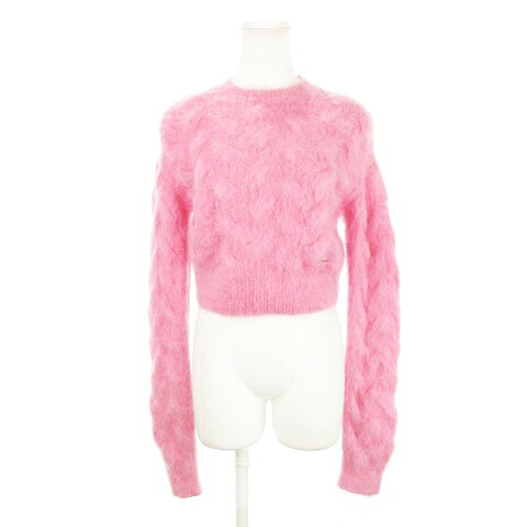 【中古】未使用品 ディースクエアード DSQUARED2 23AW モヘヤニット クルーネック 長袖 クロップド ウール 起毛 小さいサイズ XS ピンク /AH2 ■GY30 レディース 【ベクトル 古着】 251120｜ブランド古着の買取販売ベクトル