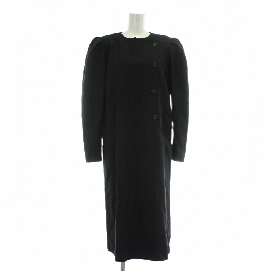 【中古】ジバンシィ GIVENCHY NOUVELLE BOUTIQUE ヴィンテージ フォーマル 衣装 羊毛 長袖 パフ捩り ロング 肩パッド 12 L 黒 黒いこと /XZ ■GY18 レディース 【ベクター 古着】 251128