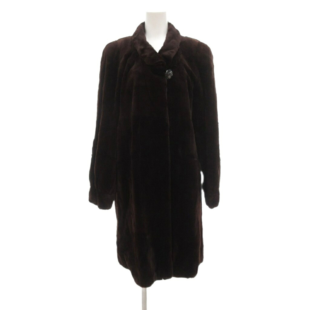 【中古】サガミンク SAGA MINK 金サガ ロイヤル ファーコート 毛皮 シェアードミンク ミドル ハーフ F 茶 ブラウン /UO レディース 【ベクトル 古着】 260108