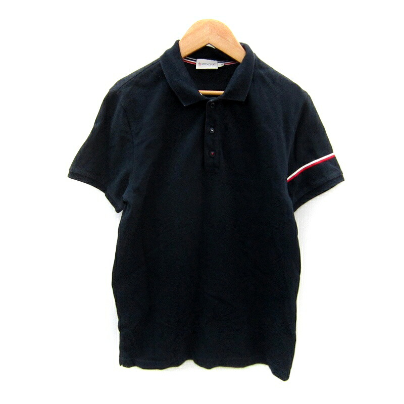 【中古】モンク軌跡 MONCLER スポーツシャツ 半袖 ポロ色つや 無地 S 紺 米国海軍 /SY17 ■GY18 メンズ 【ベクター 古着】 251202