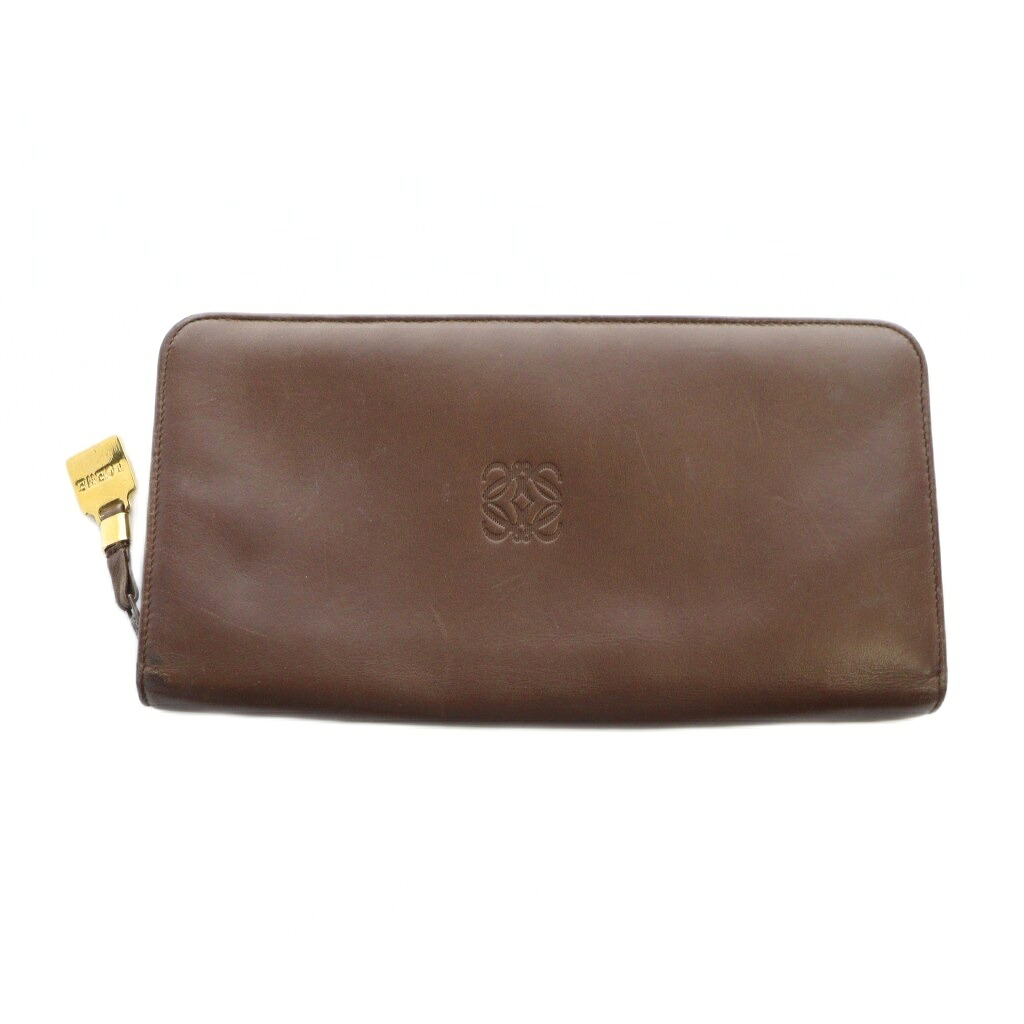 【中古】ロエベ LOEWE クラッチバッグ セカンドバッグ レザー ロゴ 茶 ブラウン ■GY11 /MQ メンズ 【ベクトル 古着】 251124