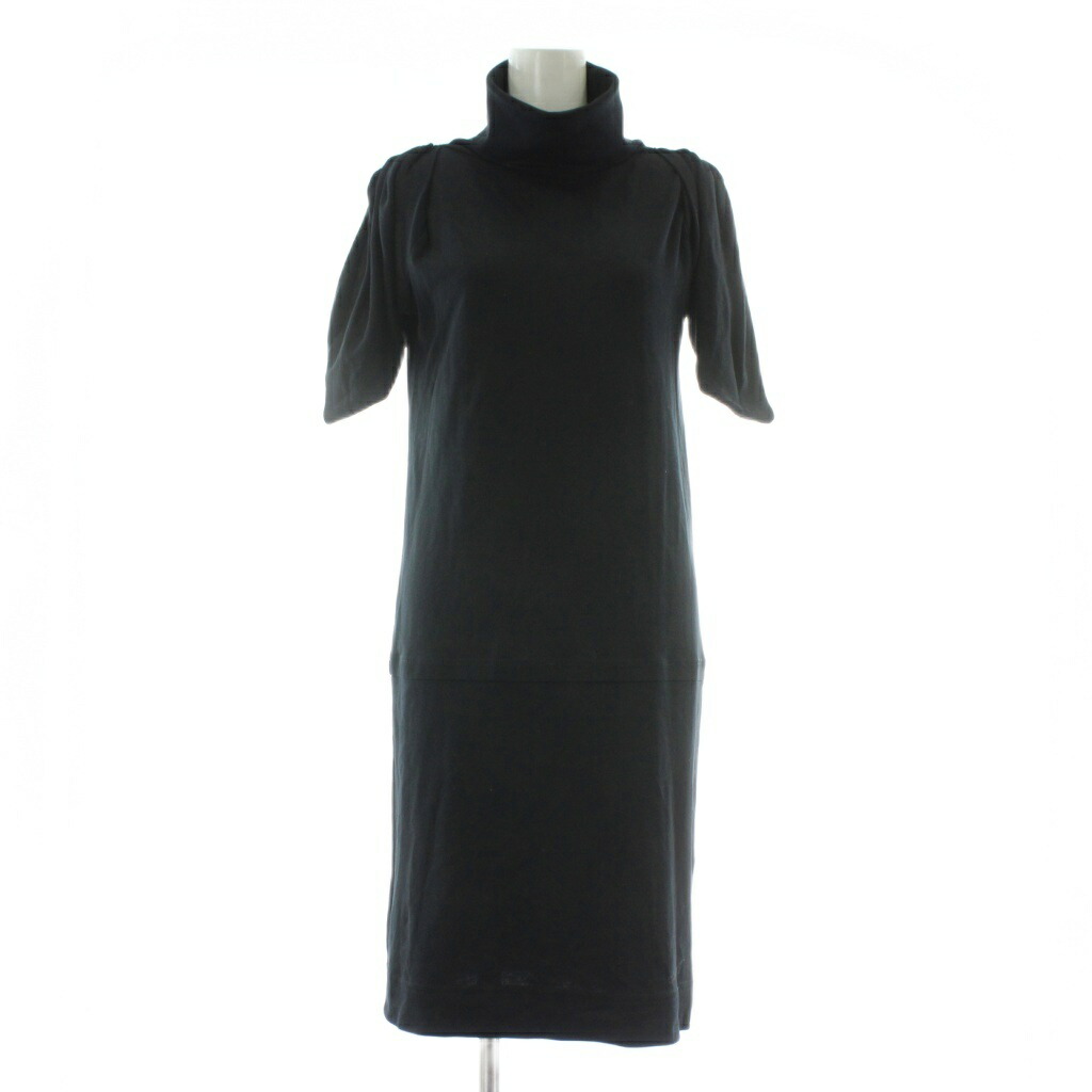 【中古】ヴィヴィアンウエストウッド Vivienne Westwood ANGLOMANIA 衣裳 半袖 ギャザー ひざ丈 ハイネック XS 黒 黒いこと /XZ ■GY19 レディース 【ベクター 古着】 251126
