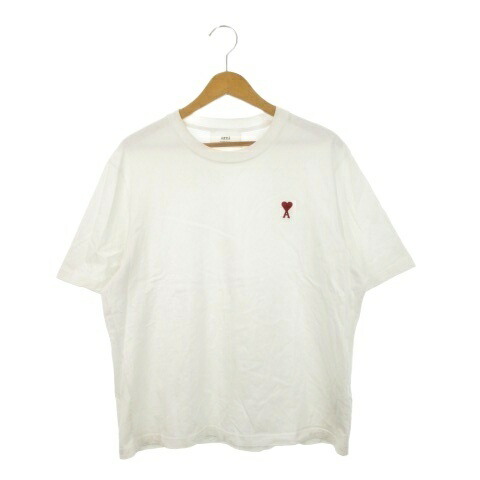 【中古】アミ アレクサンドル マテュッシ ami alexandre mattiussi 半袖Tシャツ ロゴ刺繍 ハート S 白 ホワイト /AH23 ■GY03 メンズ 【ベクトル 古着】 251216