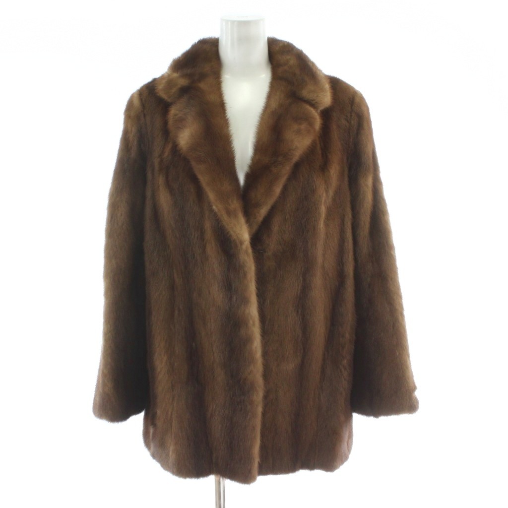 【中古】FUR CANADIA ファーコート ミンク 毛皮 13 ブラウン ハーフ丈 /PP ■GY17 レディース 【ベクトル 古着】 251204