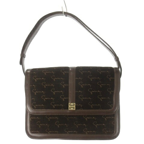 【中古】ジバンシィ GIVENCHY ヴィンテージ ショルダー バッグ スエード レザー 本革 ロゴ 総柄 4G ブラウン 茶 /CK27 ■GY18 レディース 【ベクトル 古着】 251226
