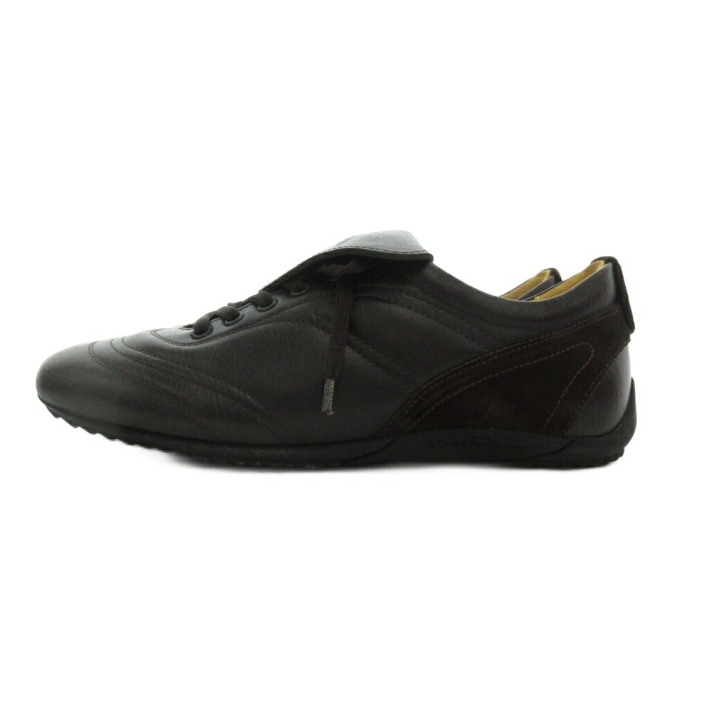 【中古】サルヴァトーレフェラガモ Salvatore Ferragamo TORINO レザースニーカー ドライビングシューズ スエード切替 7 ダークブラウン /UO ■GY64 メンズ 【ベクトル 古着】 251225