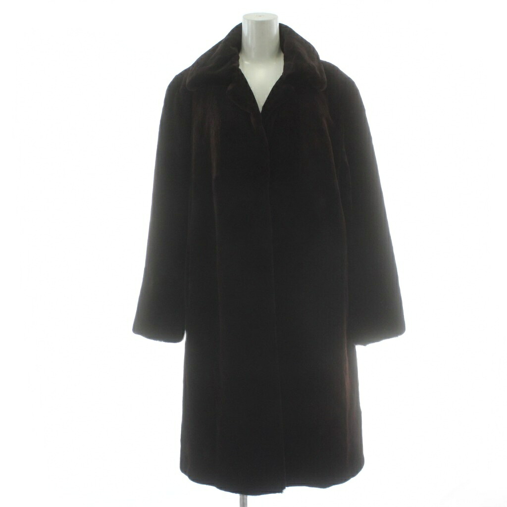 【中古】ギラロッシュ Guy Laroche ファーコート シェアードミンク 毛皮 F ブラウン 茶色 ロング丈 アウター /PP ■GY18 レディース 【ベクトル 古着】 251217